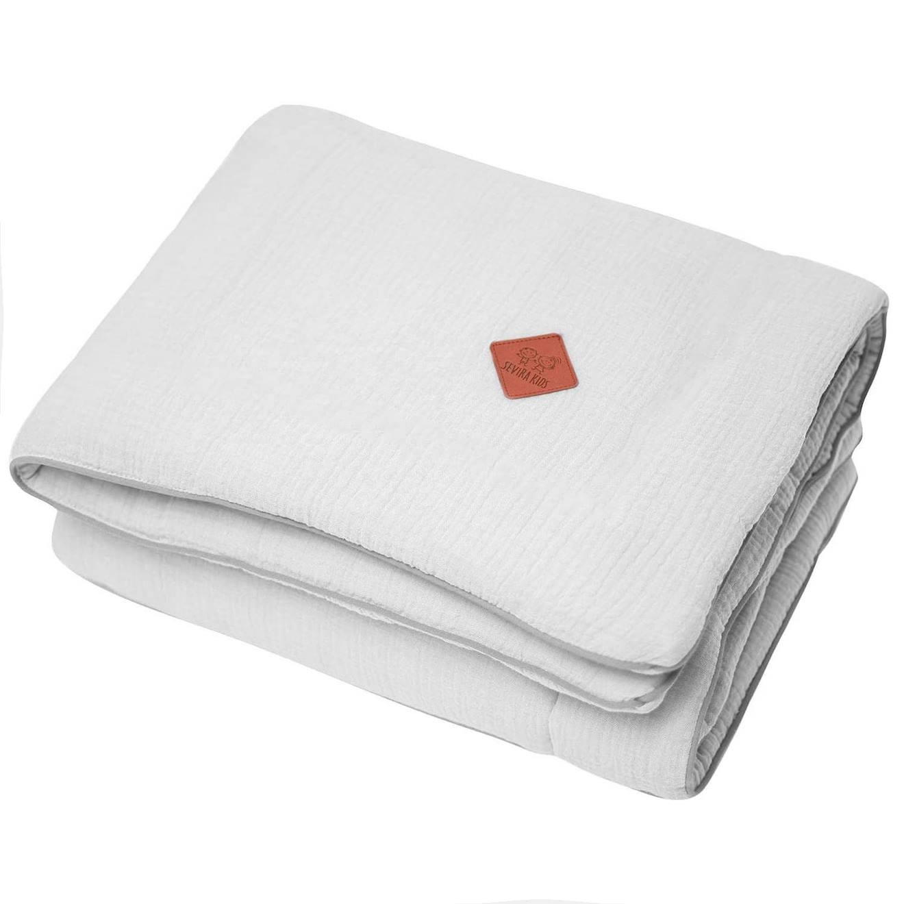 Couverture En Gaze De Coton Jeanne Gris Clair