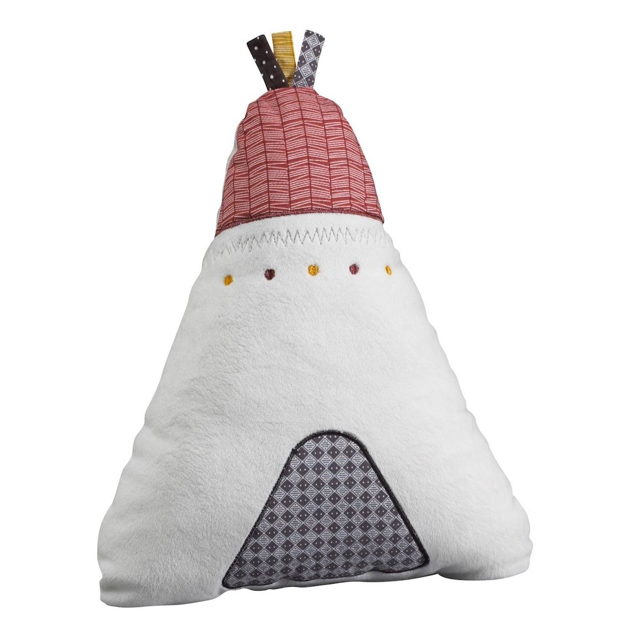 Coussin Déco Tipi En Polyester Blanc