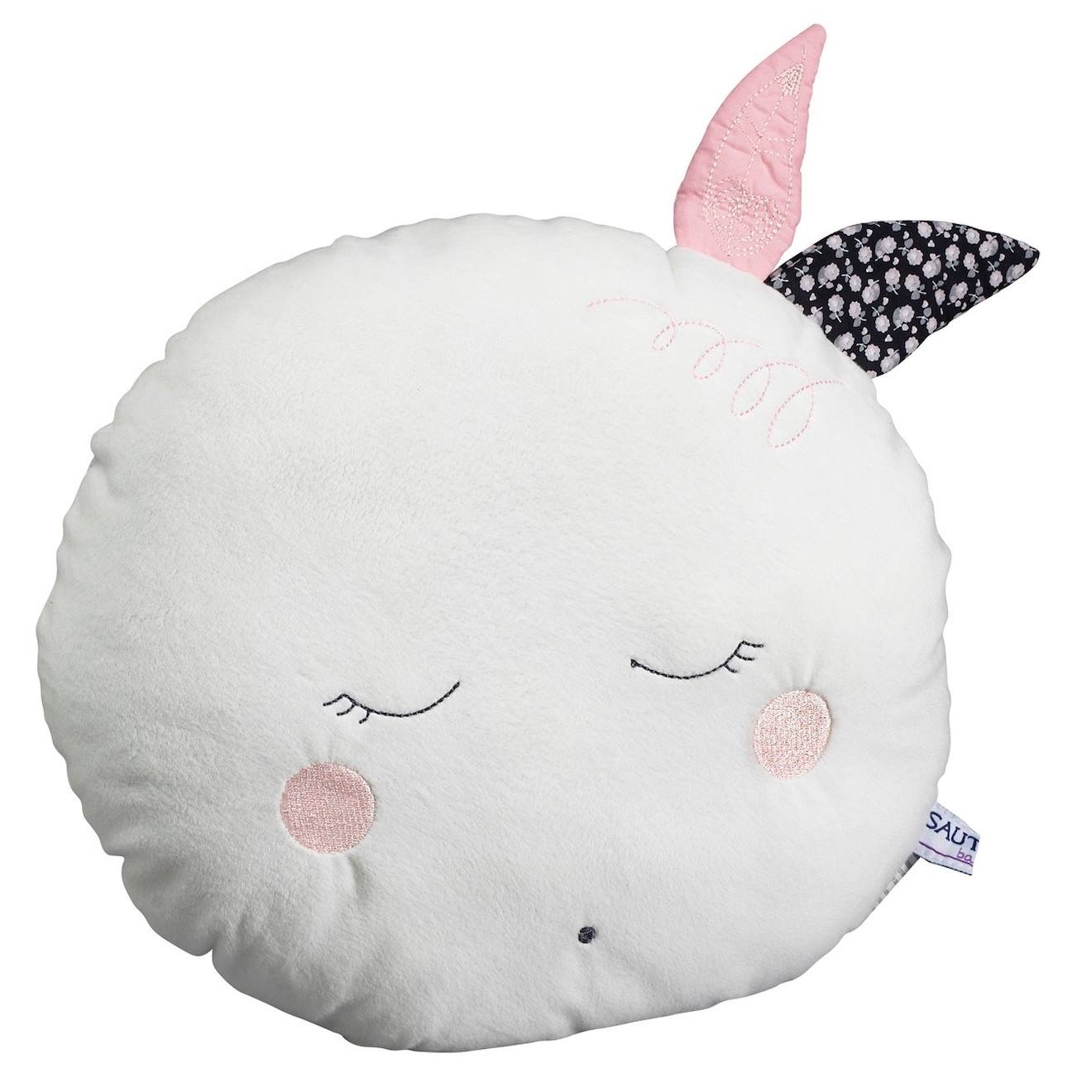 Coussin Déco Lune En Polyester - Miss Fleur De Lune Blanc