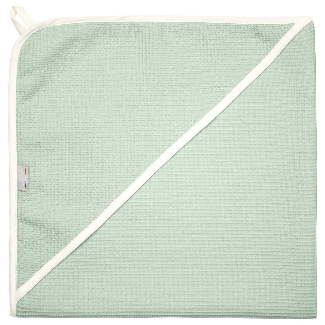 Cape De Bain Bébé En Coton Nid D'abeille Vert