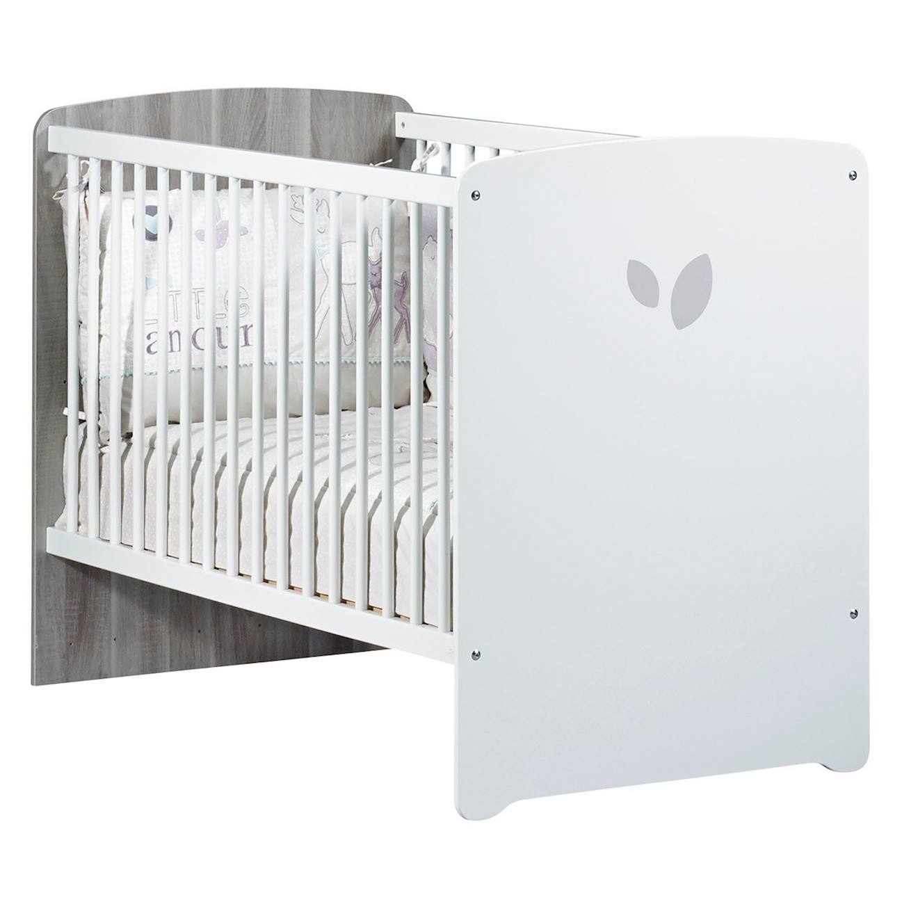 Baby Price - Lit Bébé Sérigraphié En Bois Gris