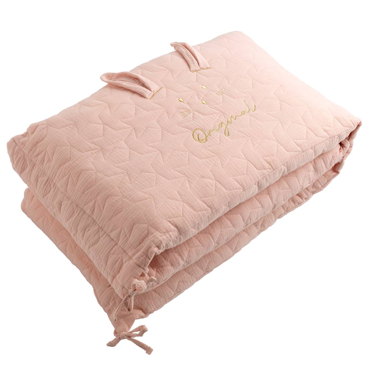 Tour De Lit Bébé En Coton Rose