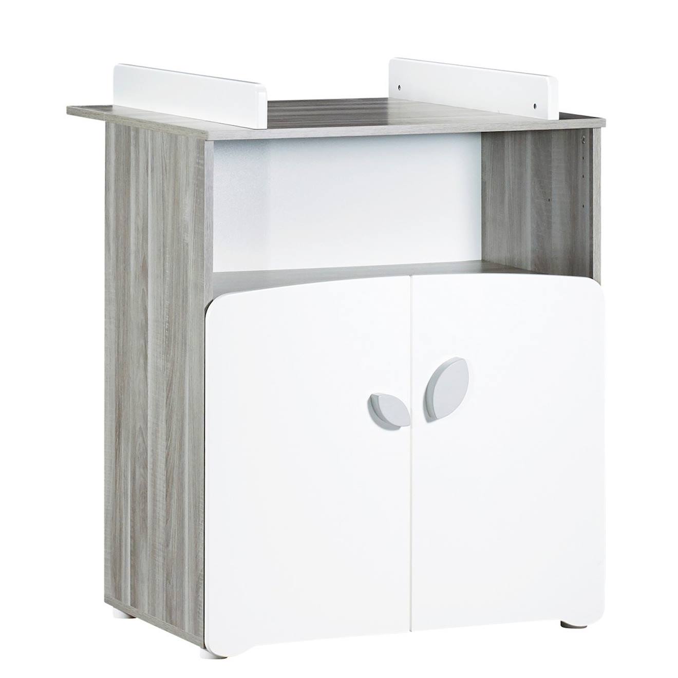 Commode À Langer 2 Portes En Bois Gris