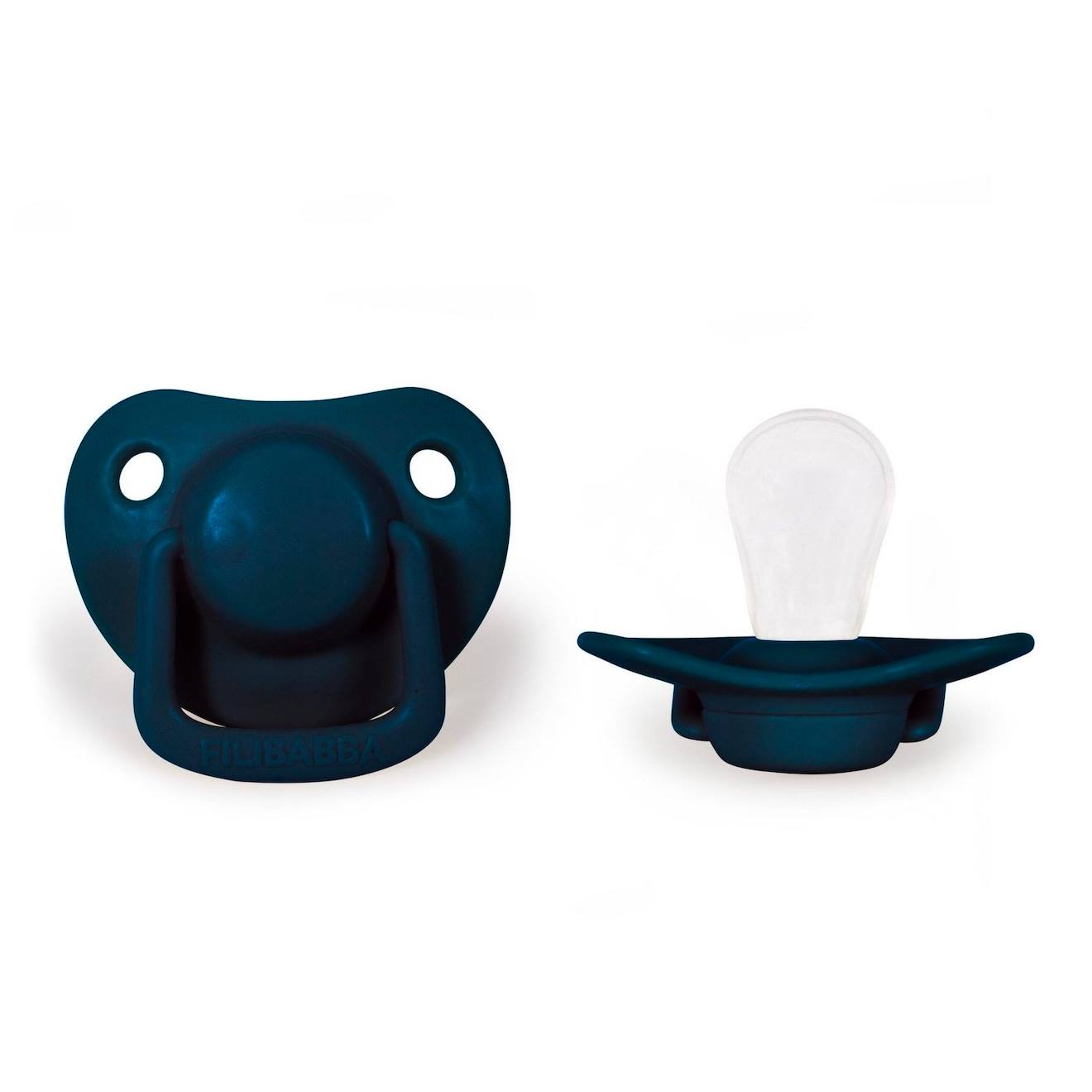 Filibabba - Lot De 2 Sucettes Anatomique En Silicone Bleu Foncé