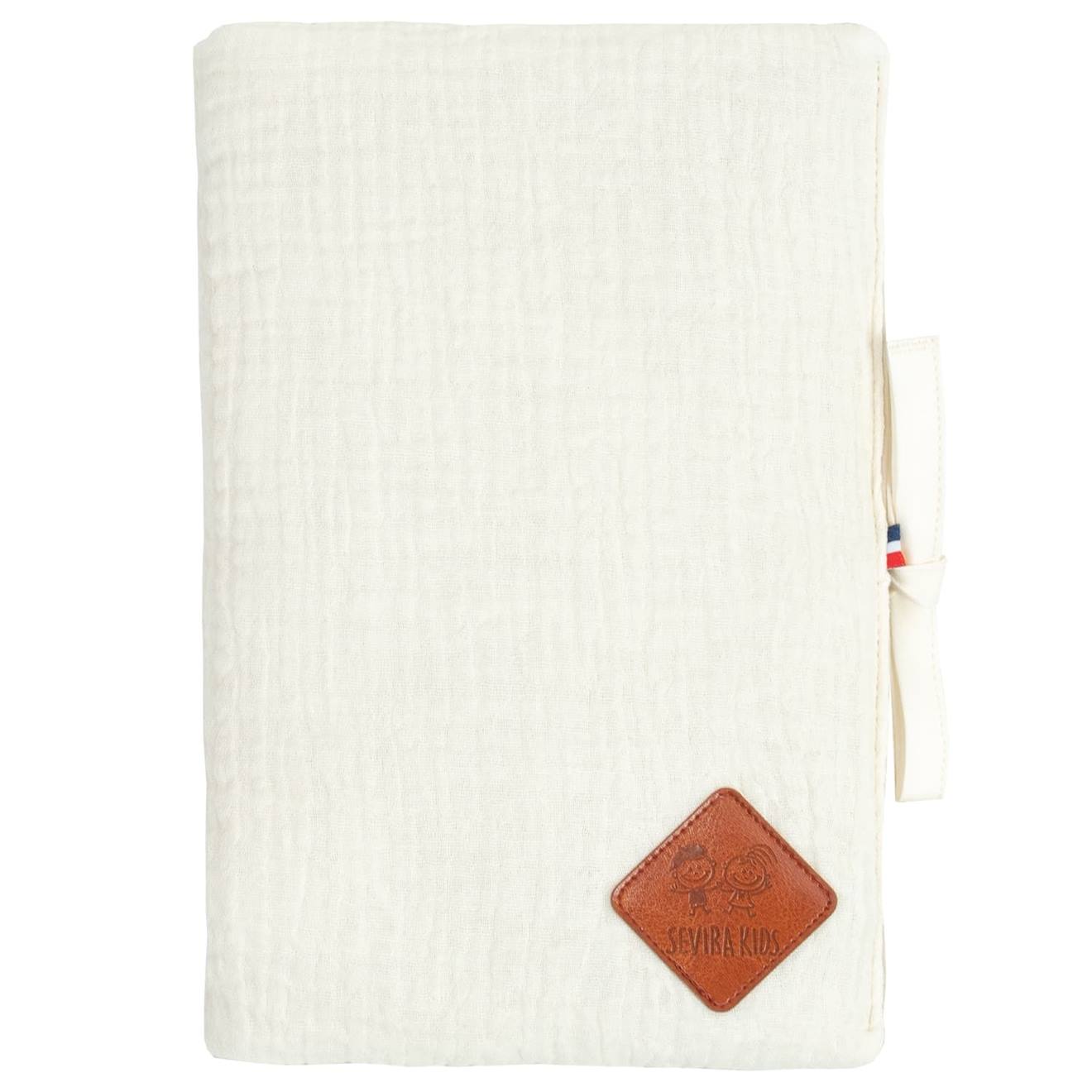 Protège Carnet De Santé En Gaze De Coton Jeanne Écru