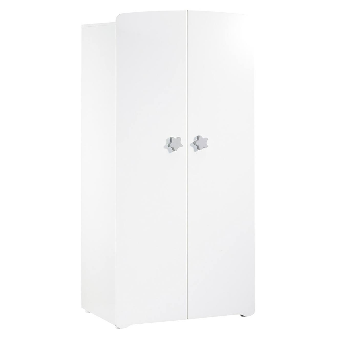 Baby Price - Armoire Bébé 2 Portes Blanc/gris