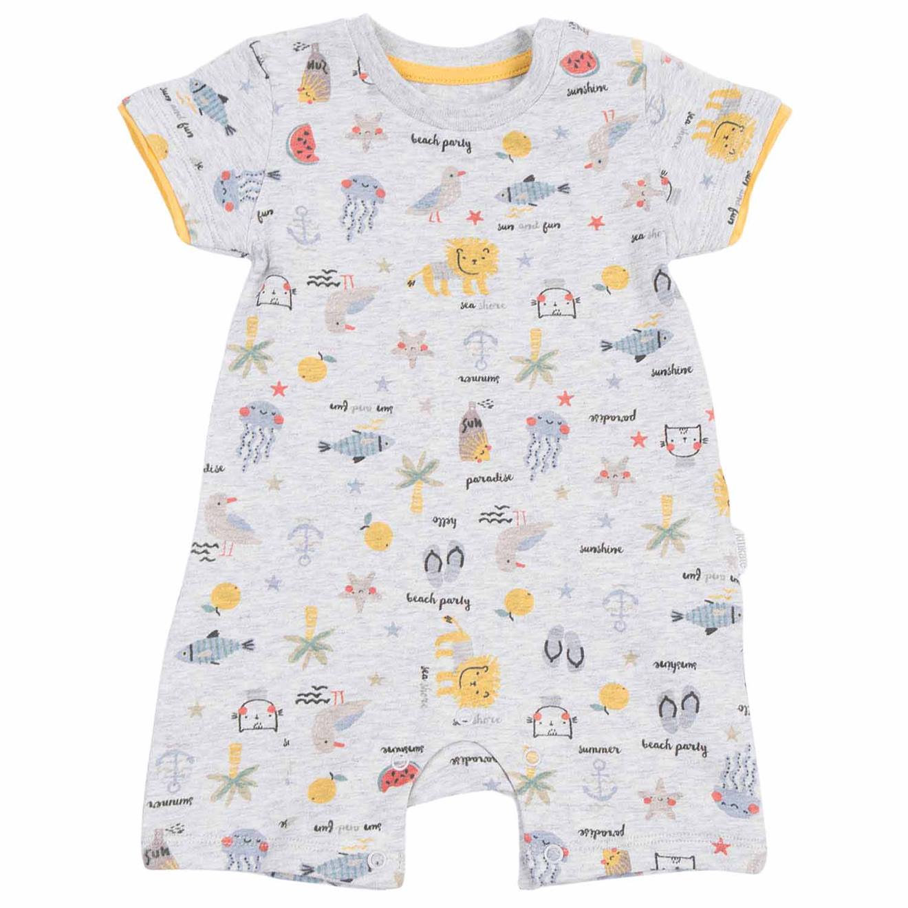 Combishort Bébé En Coton Bio Summer Multicolore