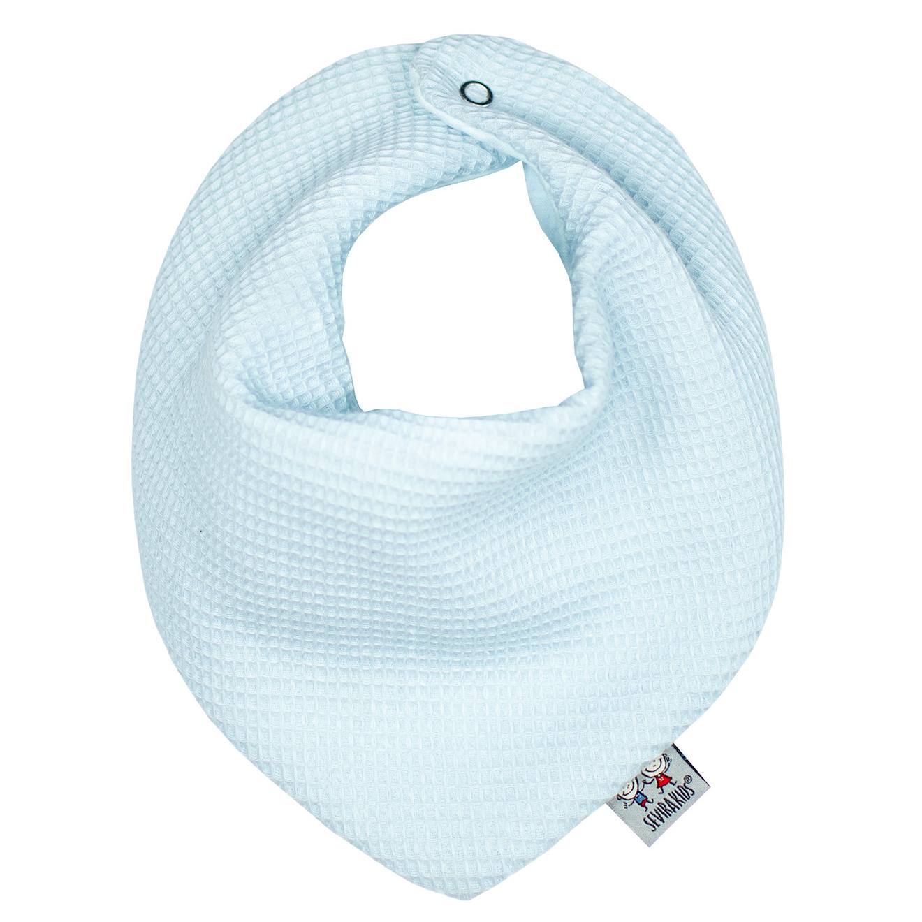 Bavoir Bandana En Nid D'abeille Bleu