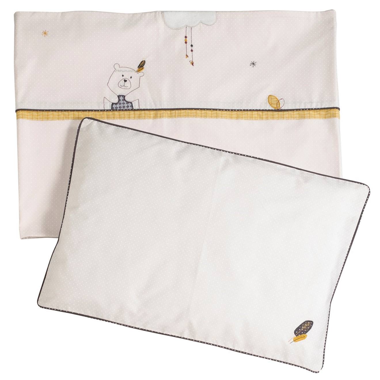 Parure De Lit Bébé Et Taie En Coton Beige