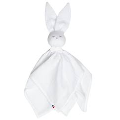 Jouet-Premier âge-Doudou lapin  en gaze de coton jeanne