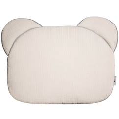 Chambre et rangement-Oreiller bébé plat ourson en gaze de coton jeanne