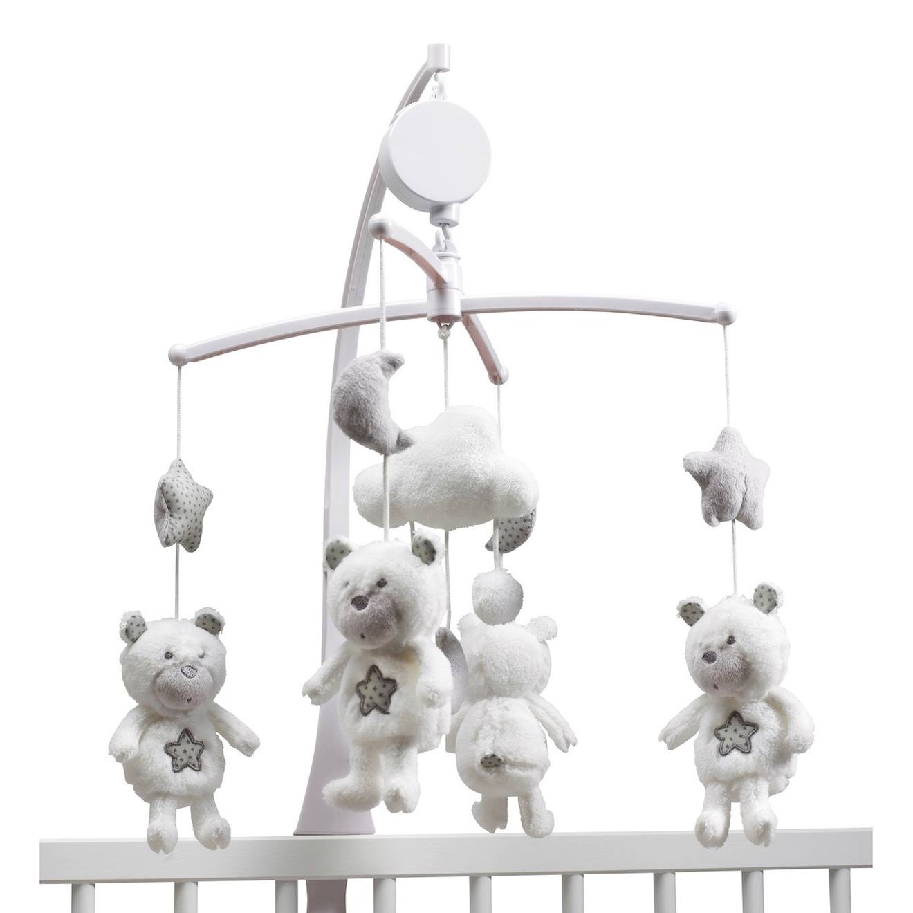 Mobile Musical Bébé Ours En Polyester - Celeste Blanc