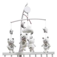 Puériculture-Mobile musical bébé ours en polyester - celeste