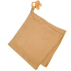Jouet-Doudou lange attache tétine en gaze de coton jeanne