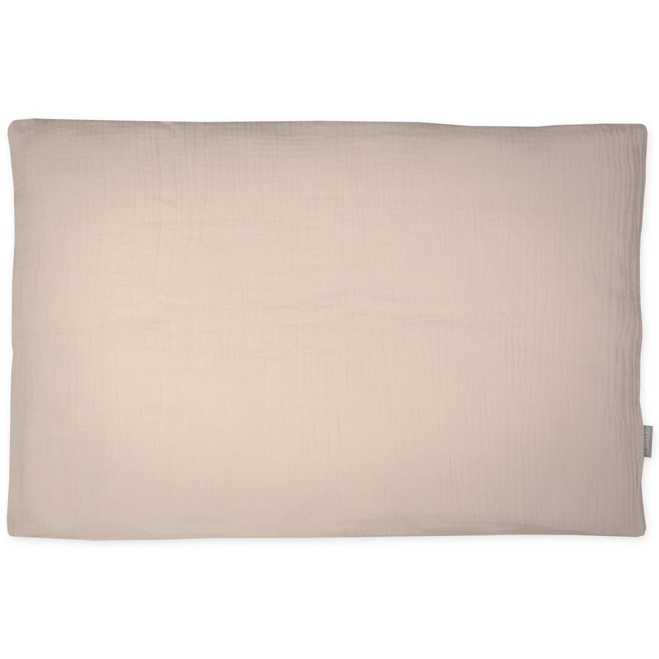 Taie D'oreiller Unie En Double Gaze De Coton Beige