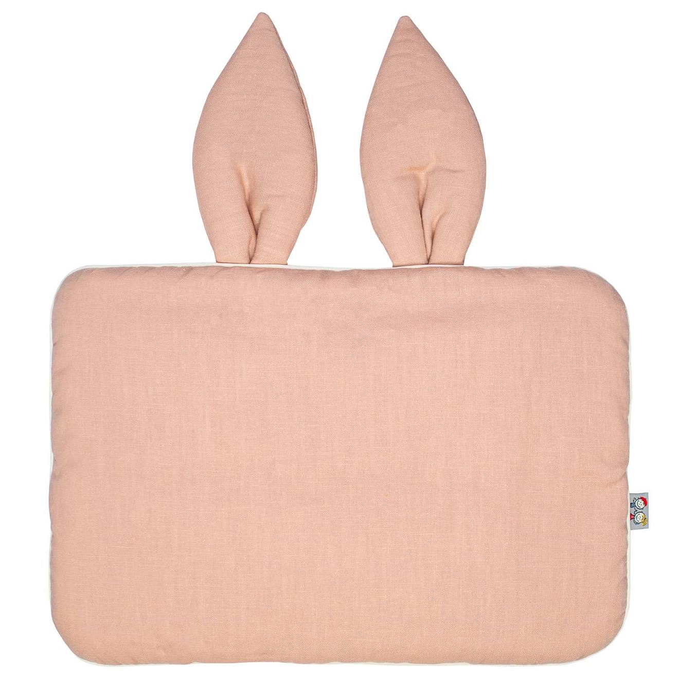 Oreiller Extra Plat Lapin En Lin Pêche