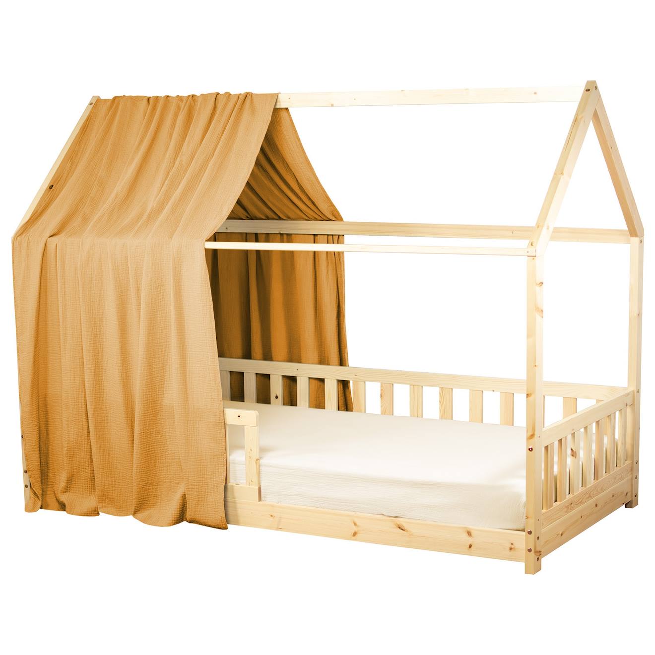 Ciel De Lit Cabane En Gaze De Coton Solo 420 Cm Camel