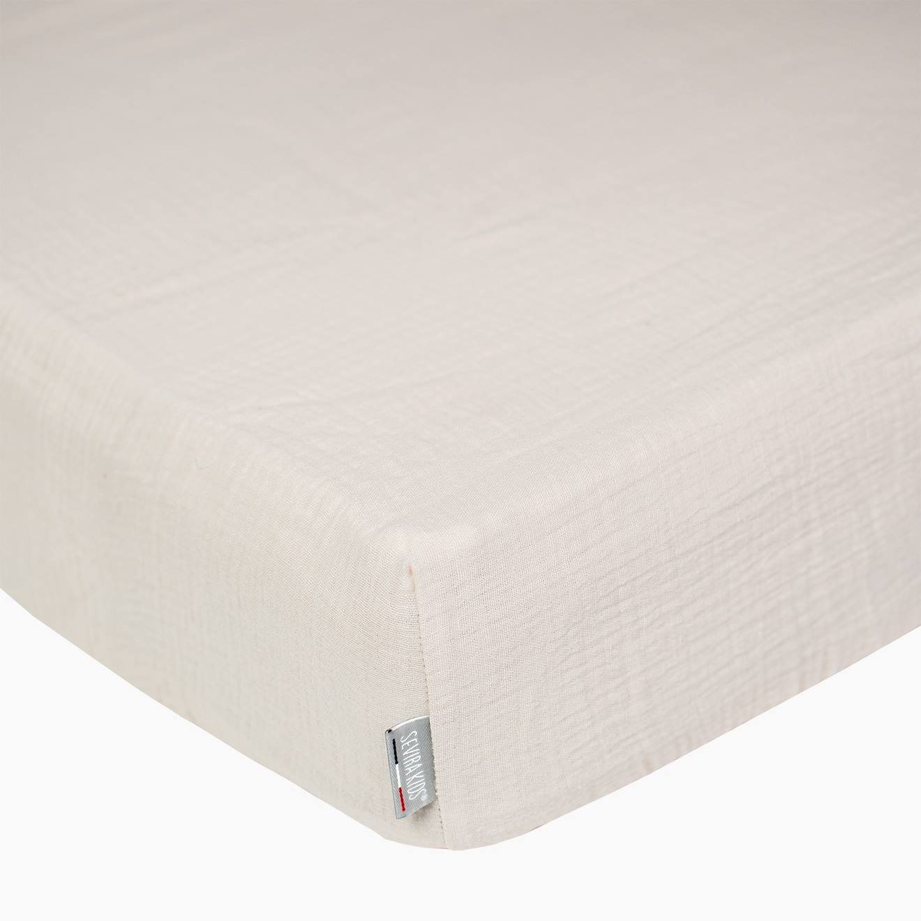 Drap Housse Uni En Gaze De Coton Beige