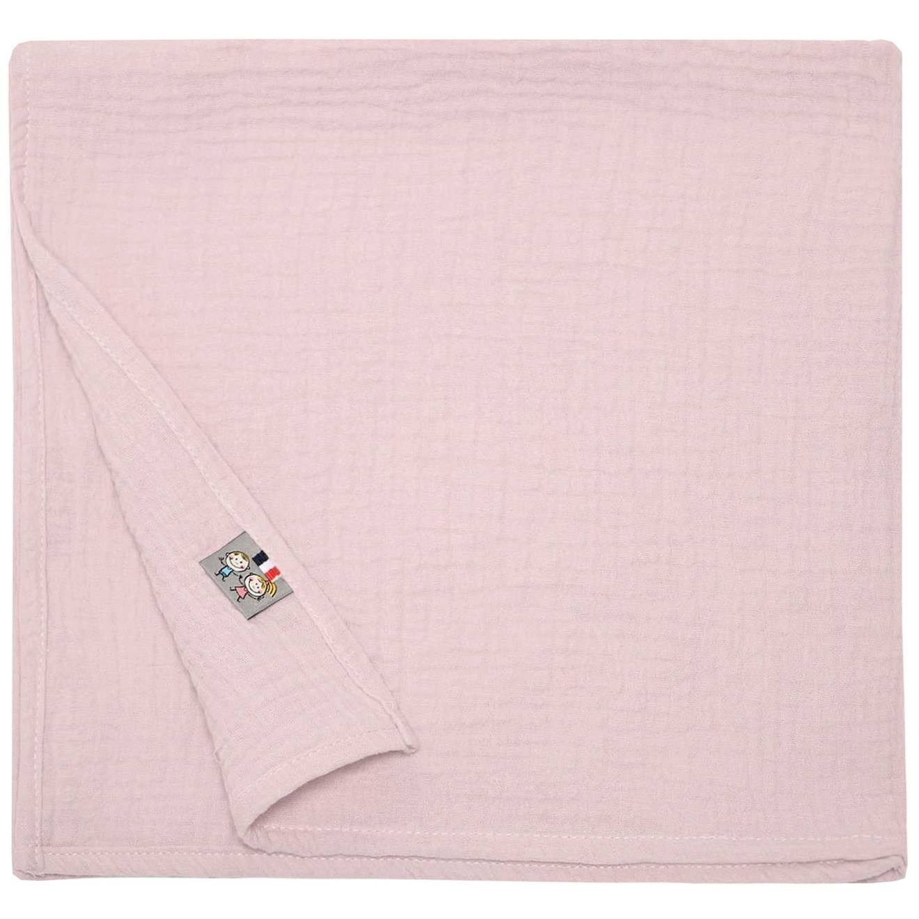 Lange En Gaze De Coton Jeanne Vieux Rose