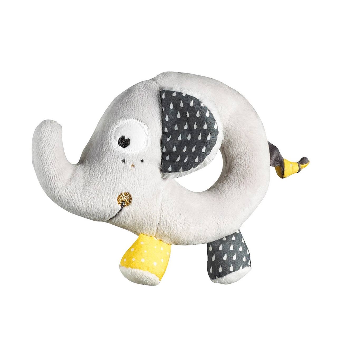 Hochet Eléphant En Velours Gris