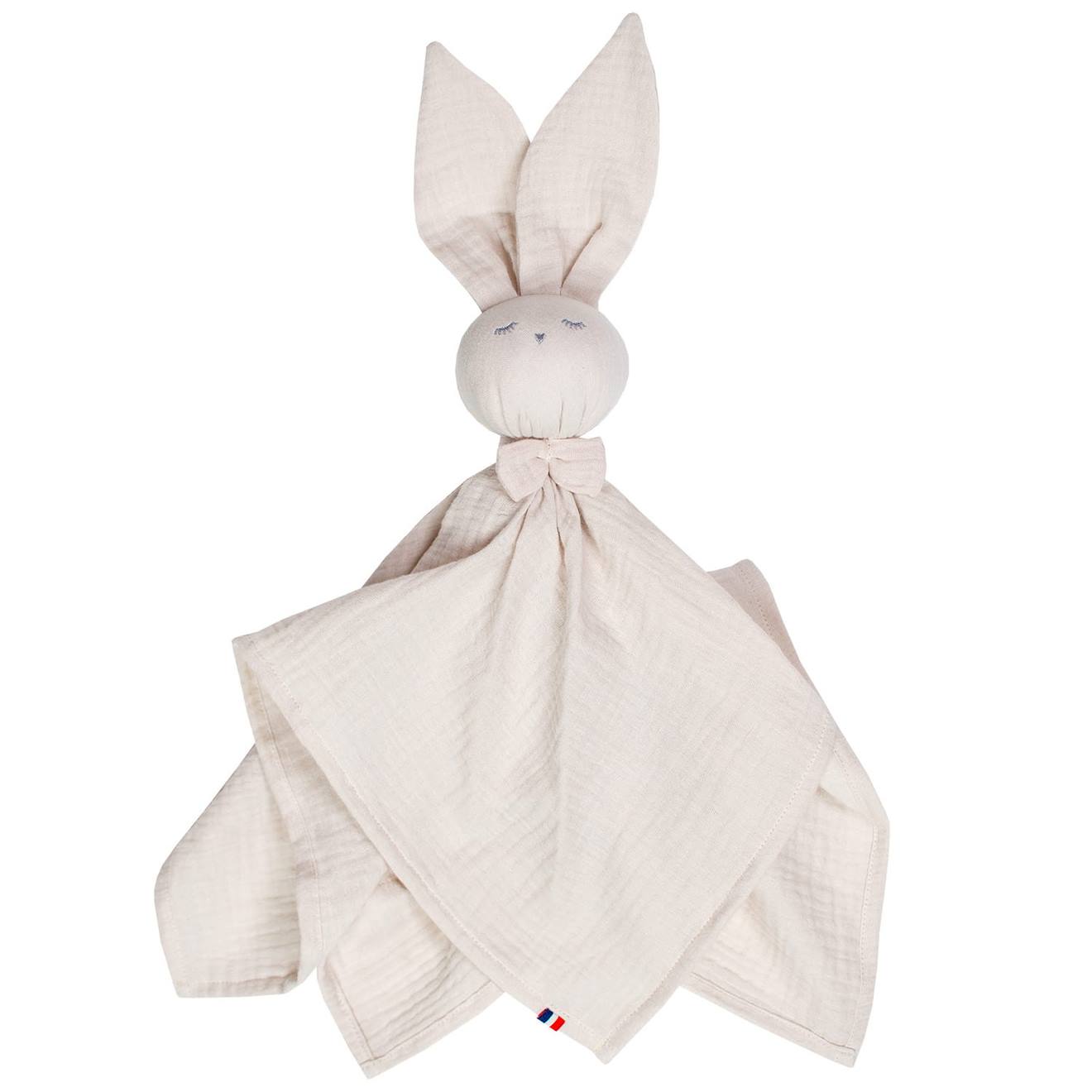 Doudou Lapin En Gaze De Coton Jeanne Beige