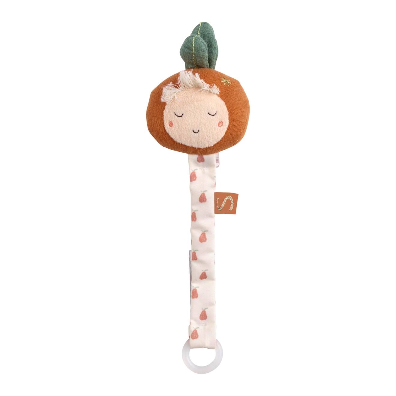Attache-tétine Bébé En Coton - Botanica Orange/beige
