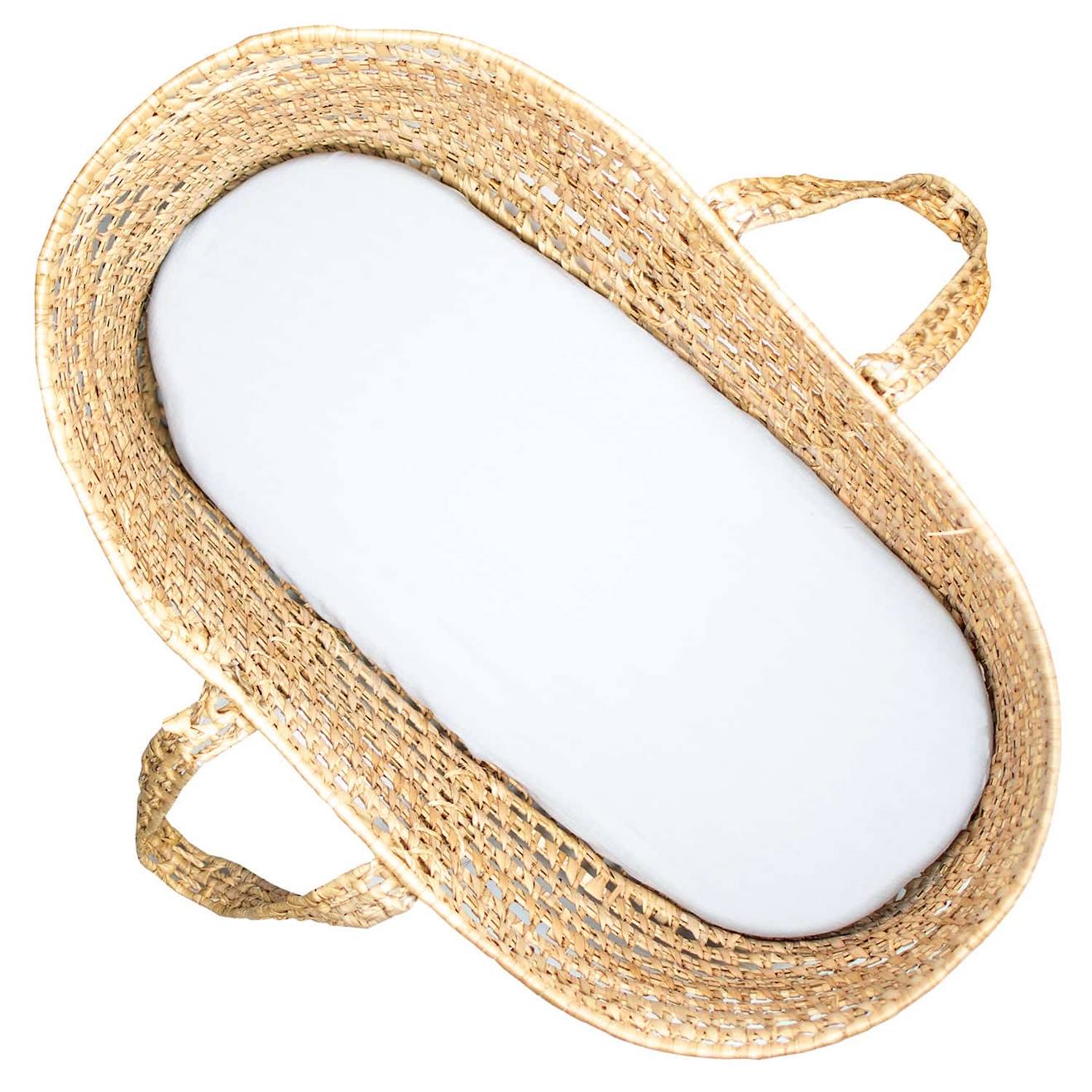 Drap Housse Couffin En Double Gaze À Carreaux Blanc