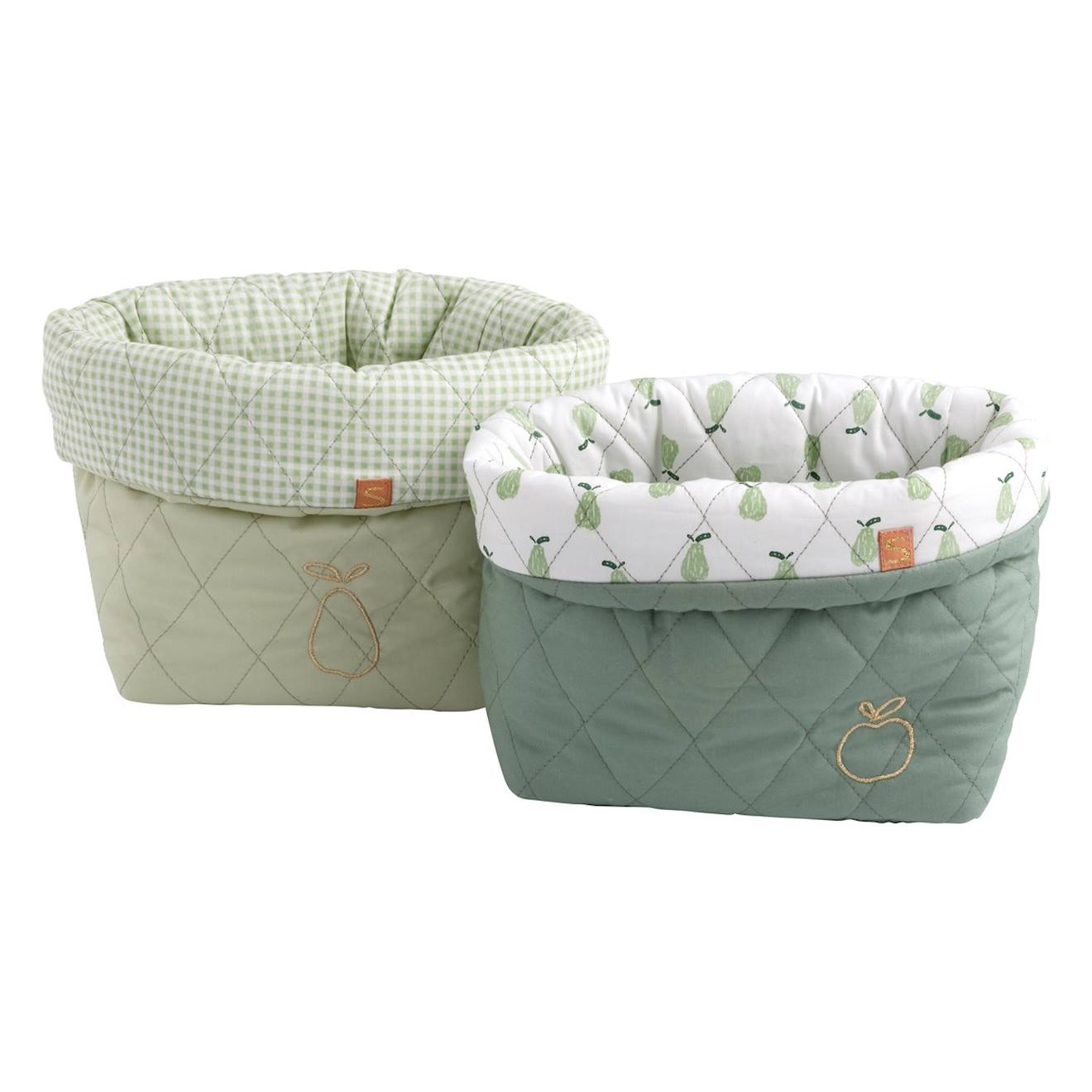 Lot De 2 Panières En Coton Vert