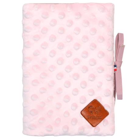 Protège carnet de santé en minky Bleu+Camel+Denim+Écru+Gris+Rose+Vert émeraude 25 - vertbaudet enfant 