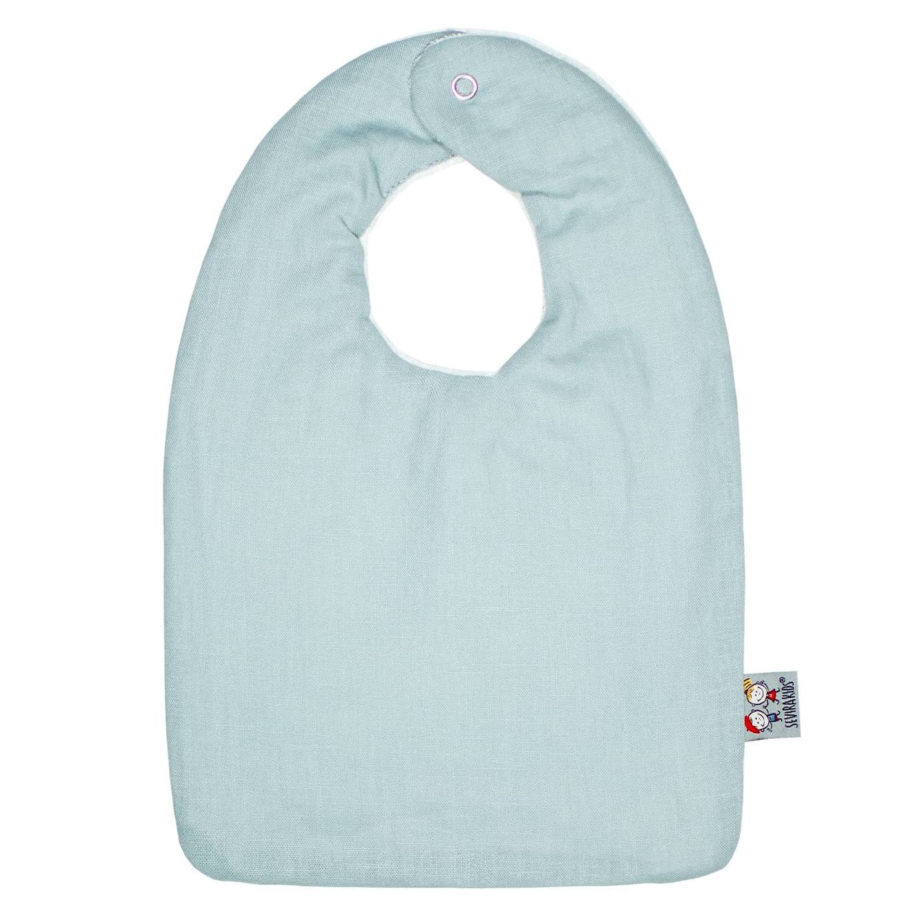 Bavoir Bébé En Lin Vert De Gris