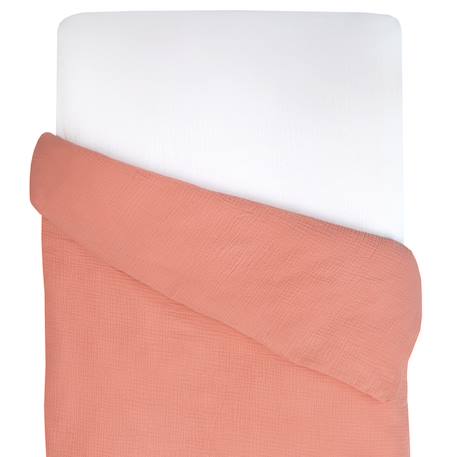 Housse de couette en gaze de coton jeanne Beige+Blanc+Blanc à pois or+Bleu+Camel+Écru+Gris clair+Rose+Terracotta+Vert de gris 46 - vertbaudet enfant 