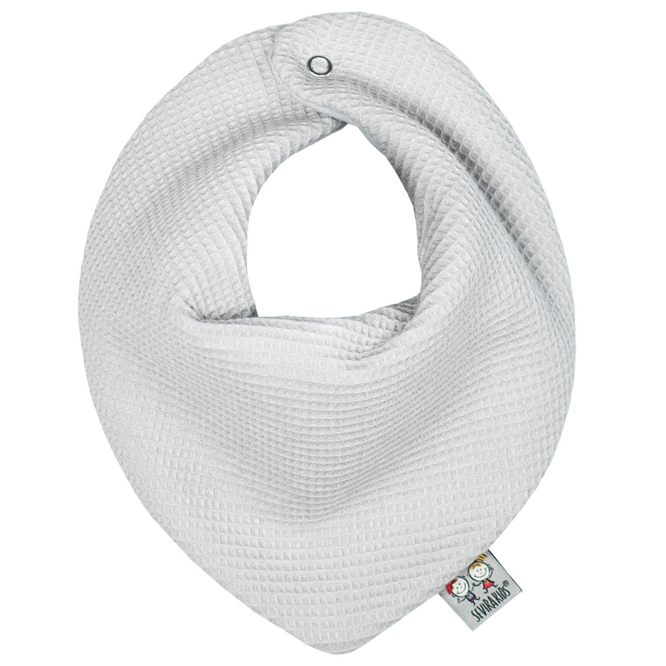 Bavoir Bandana En Nid D'abeille Gris Clair
