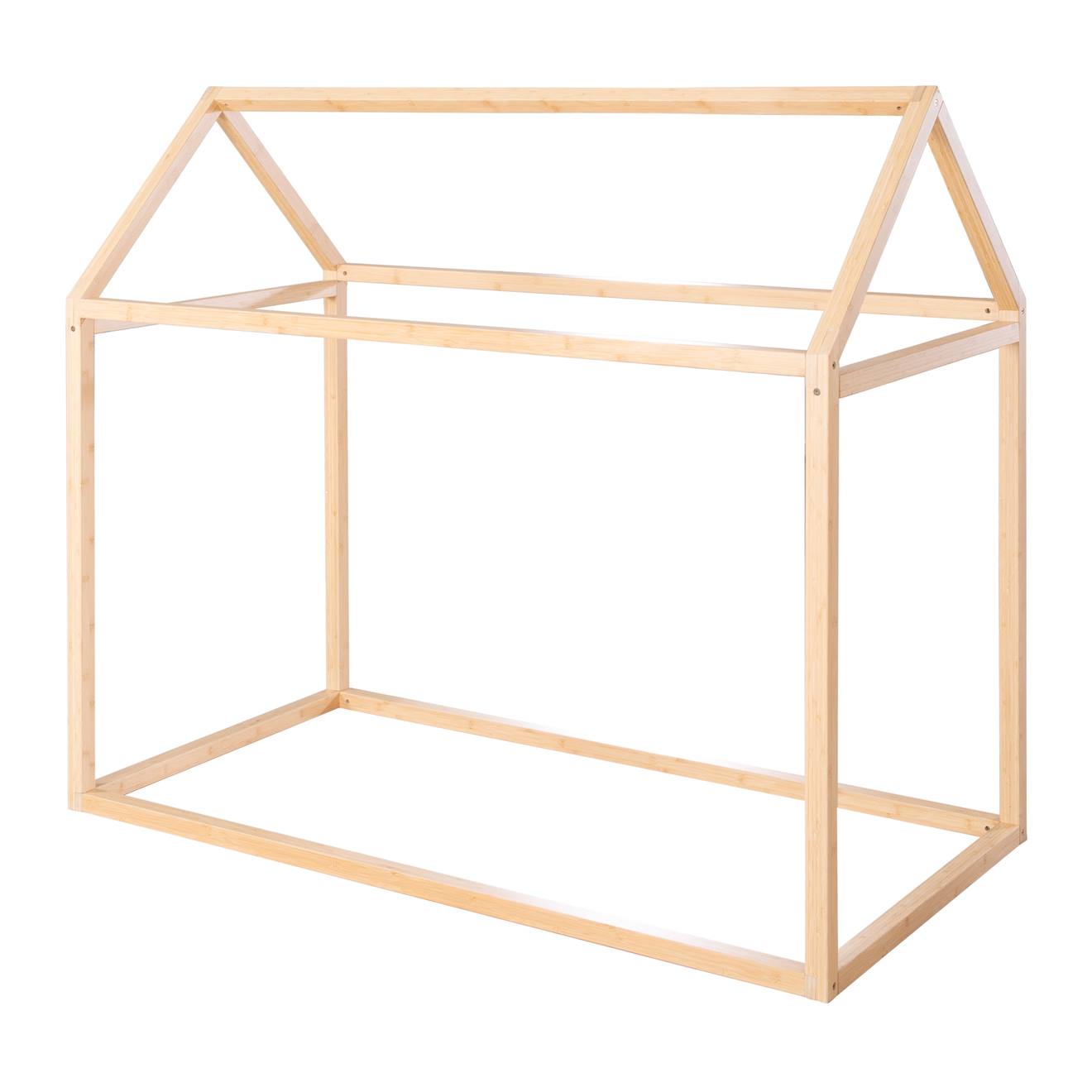 Lit Cabane En Bambou Fsc® Pour Enfant - Lit Montessori Au Sol Naturel