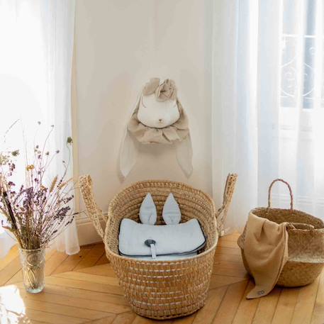 Oreiller plat lapin en gaze de coton jeanne Beige+Blanc+Blanc à pois or+Bleu+Camel+Écru+Gris clair+Terracotta+Vert de gris 44 - vertbaudet enfant 