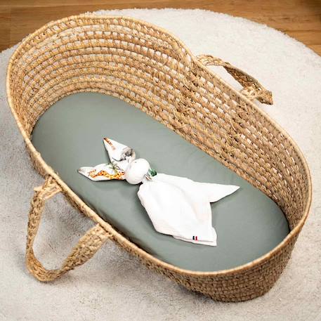 Drap housse couffin en coton jersey uni Beige+Blanc+Écru+Pêche+Vert amande+Vert de gris 12 - vertbaudet enfant 