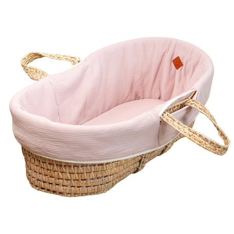 Habillage de couffin en gaze de coton jeanne Beige+Blanc+Bleu+Camel+Écru+Gris clair+Rose+Terracotta+Vert de gris 32 - vertbaudet enfant 
