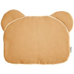 Chambre et rangement-Oreiller bébé plat ourson en gaze de coton jeanne