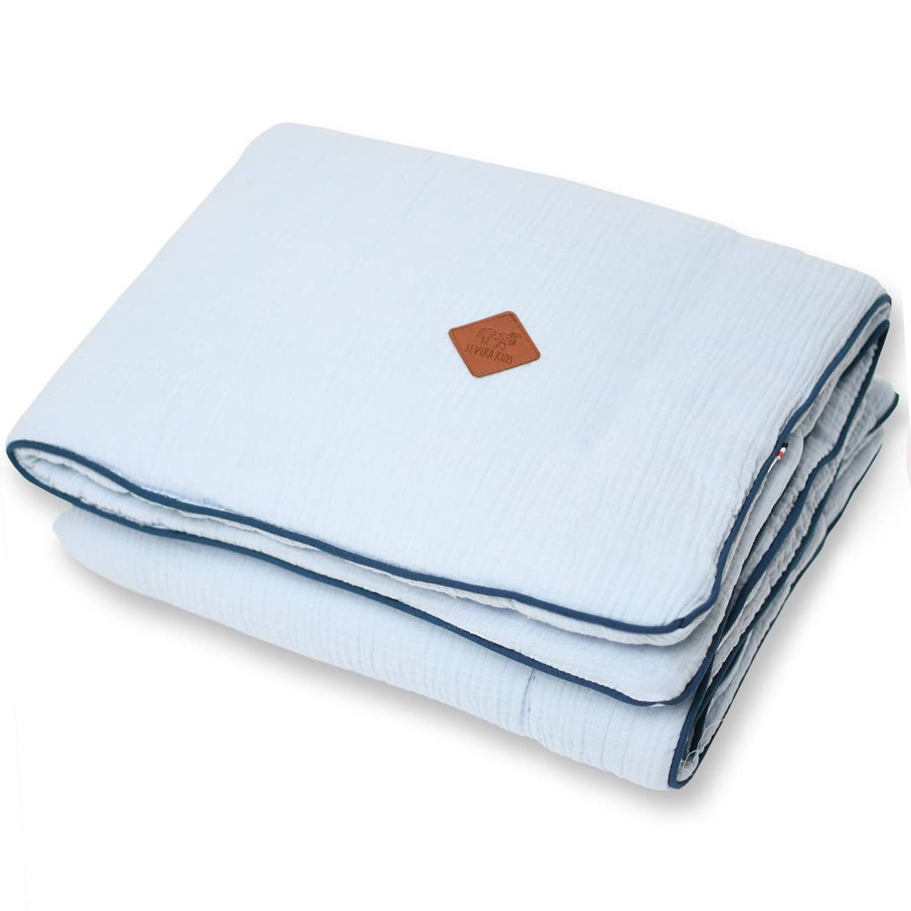 Couverture En Gaze De Coton Jeanne Bleu