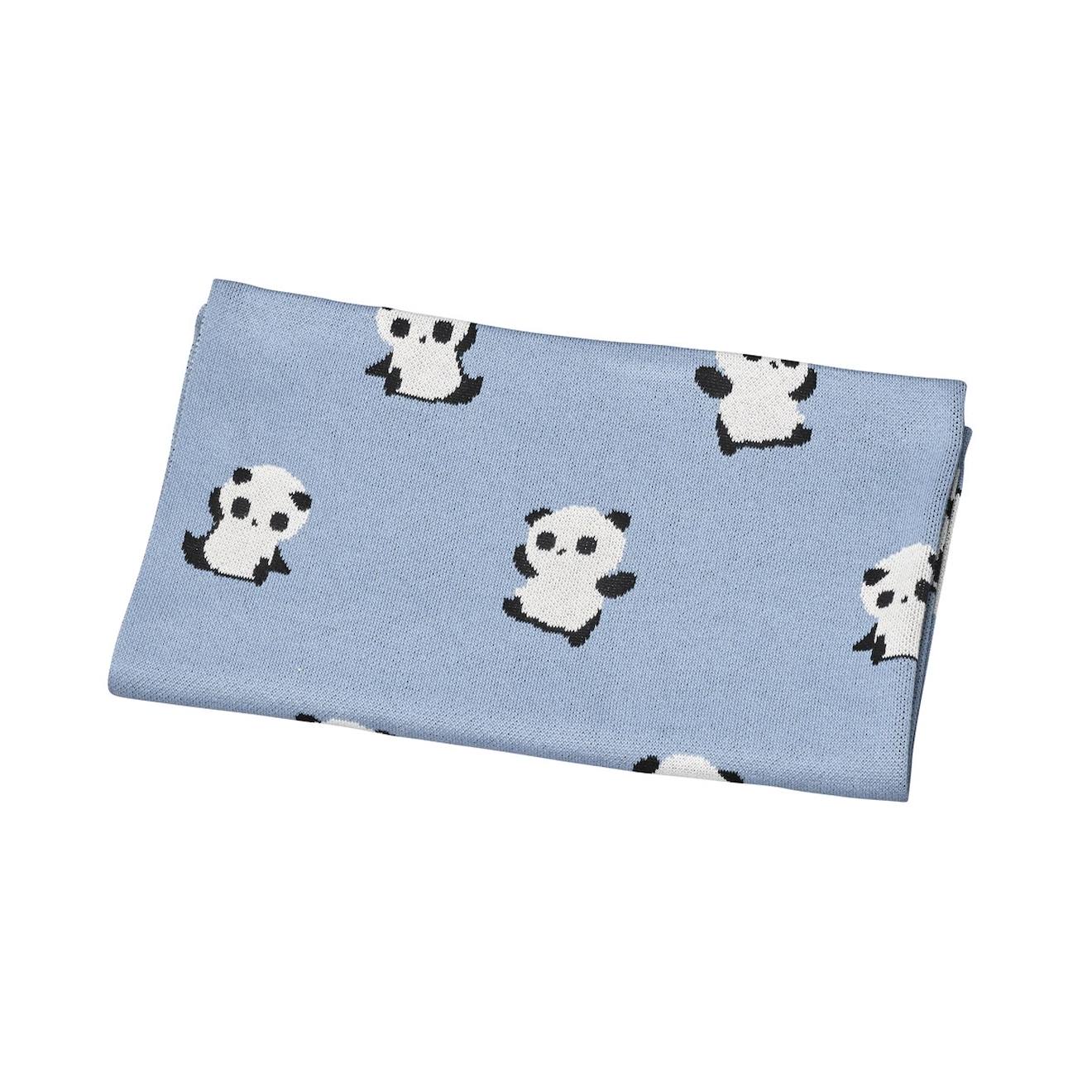 Couverture Maille En Coton - Chao Chao Bleu