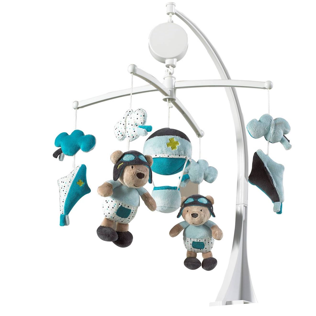 Mobile Tissu Musical En Velours Bleu