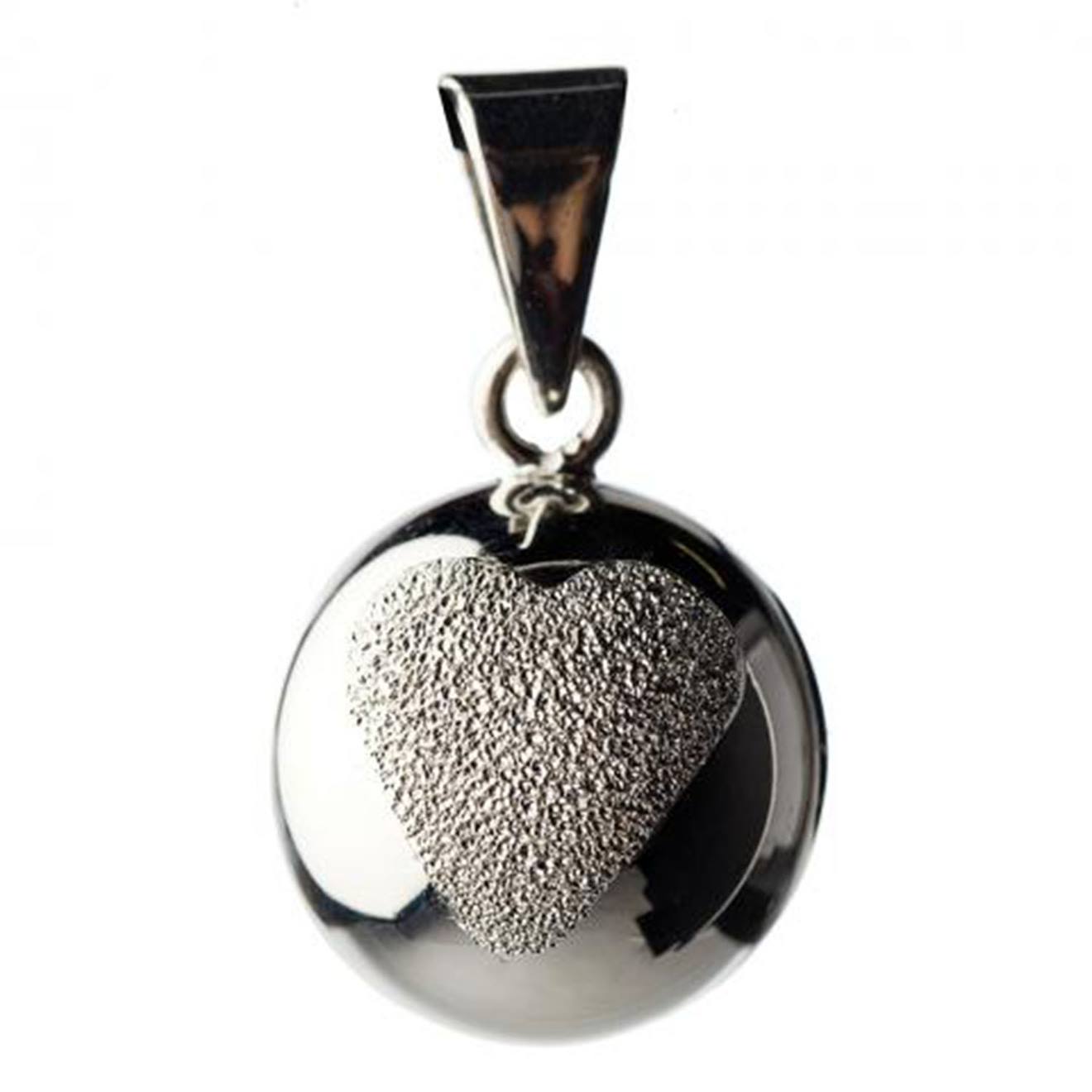 Bola De Grossesse Collier Coeur Pailleté Argent Coeur Pailleté
