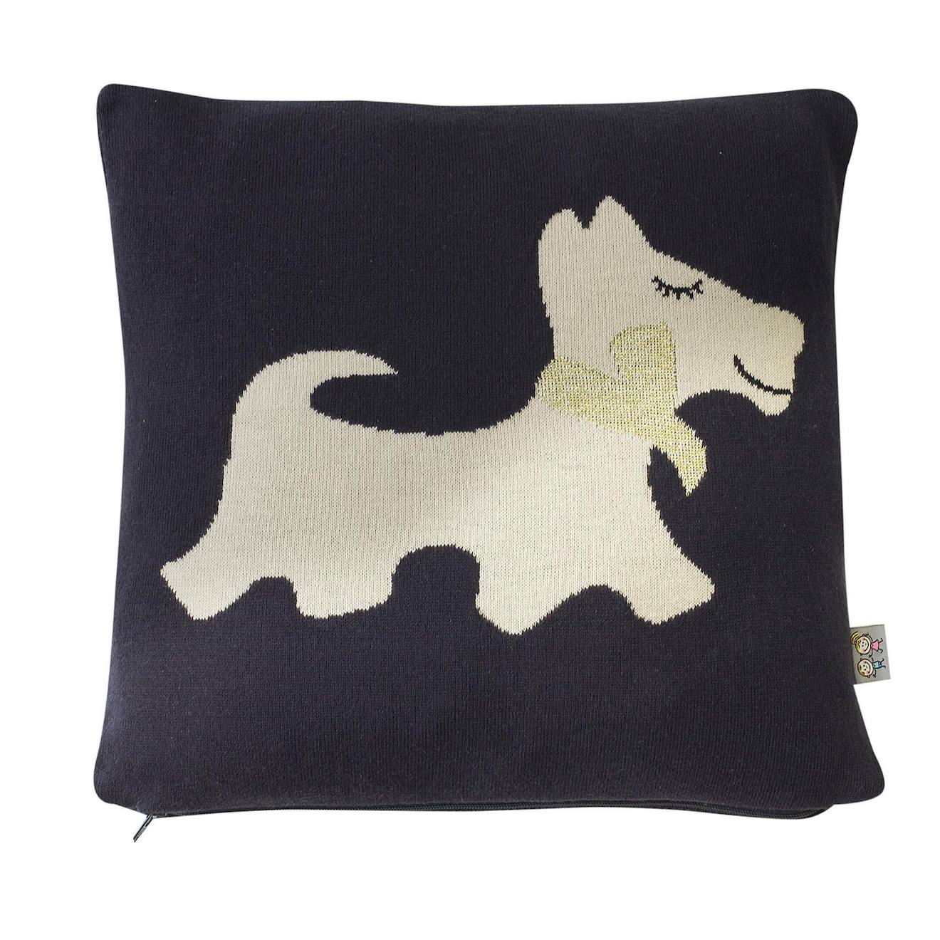 Taie De Coussin En Coton Biologique Noir, Chien