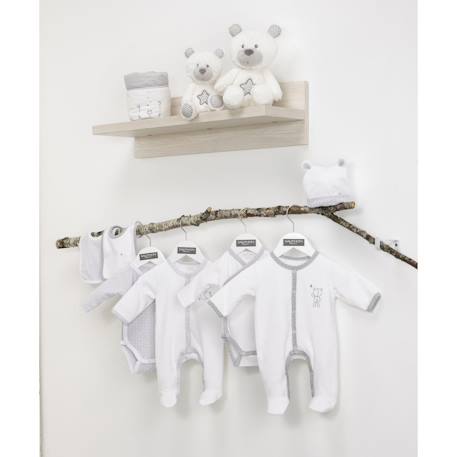 Pyjama bébé en velours à manches longues - celeste Blanc/gris foncé 3 - vertbaudet enfant 