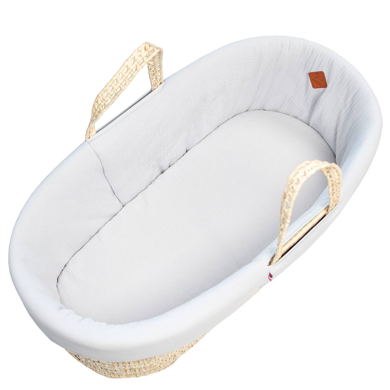 Habillage De Couffin En Gaze De Coton Jeanne Gris Clair