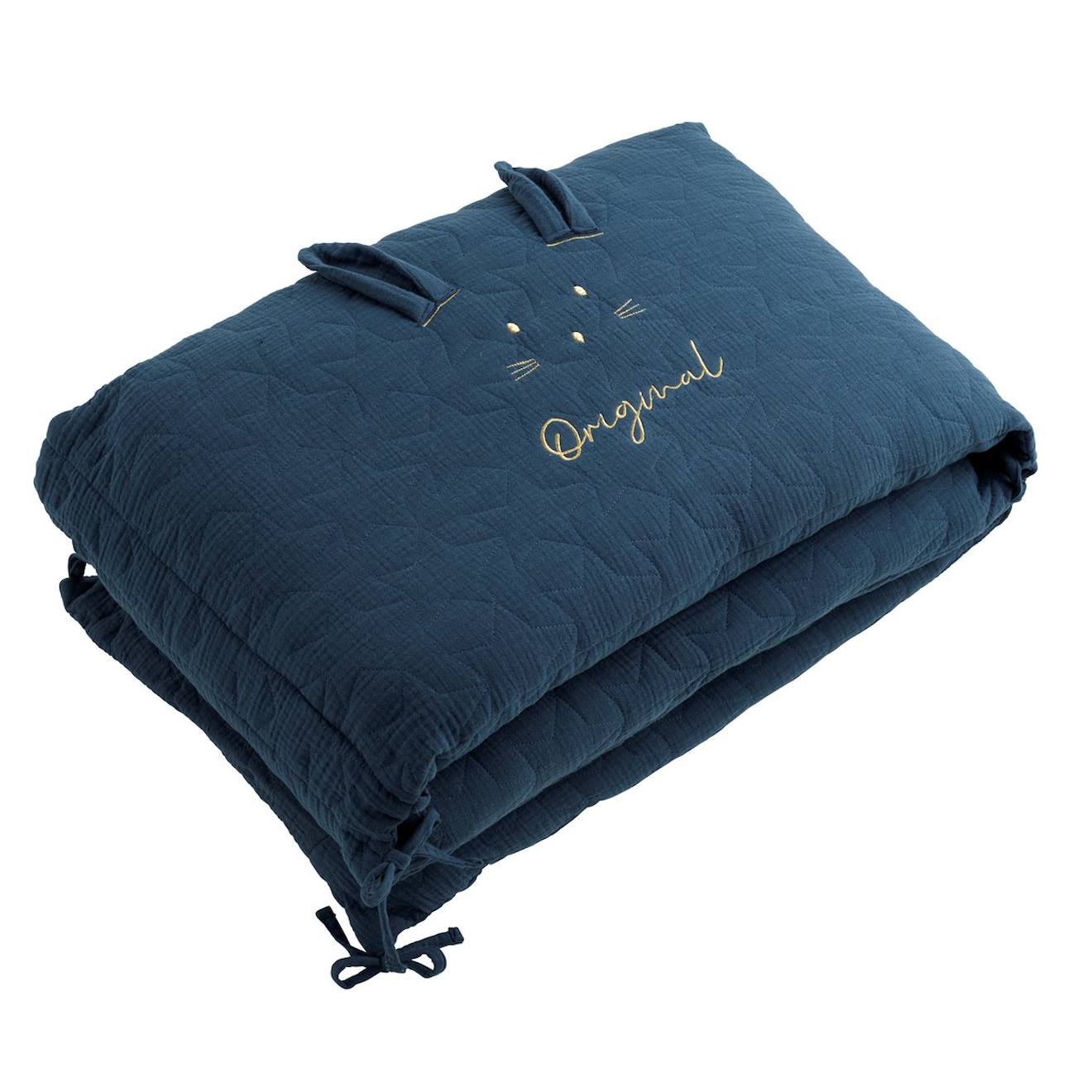 Tour De Lit Bébé En Coton - Original Bleu Nuit