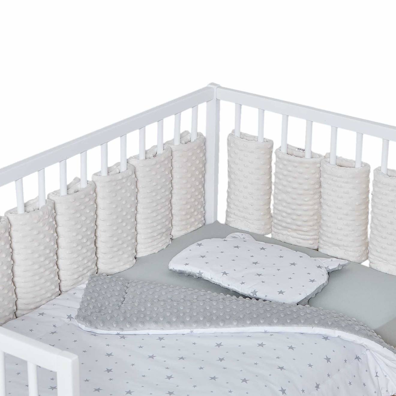 Tour De Lit Modulable 10 Pièces Extra Doux Minky Écru