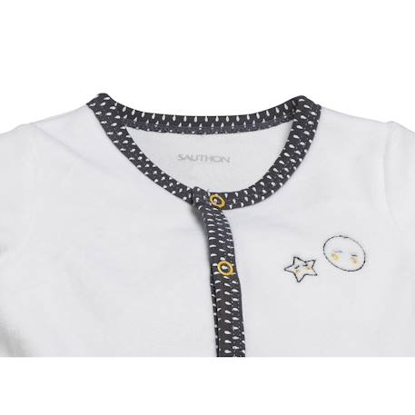 Pyjama bébé en velours - babyfan Blanc/gris+Blanc/jaune 2 - vertbaudet enfant 