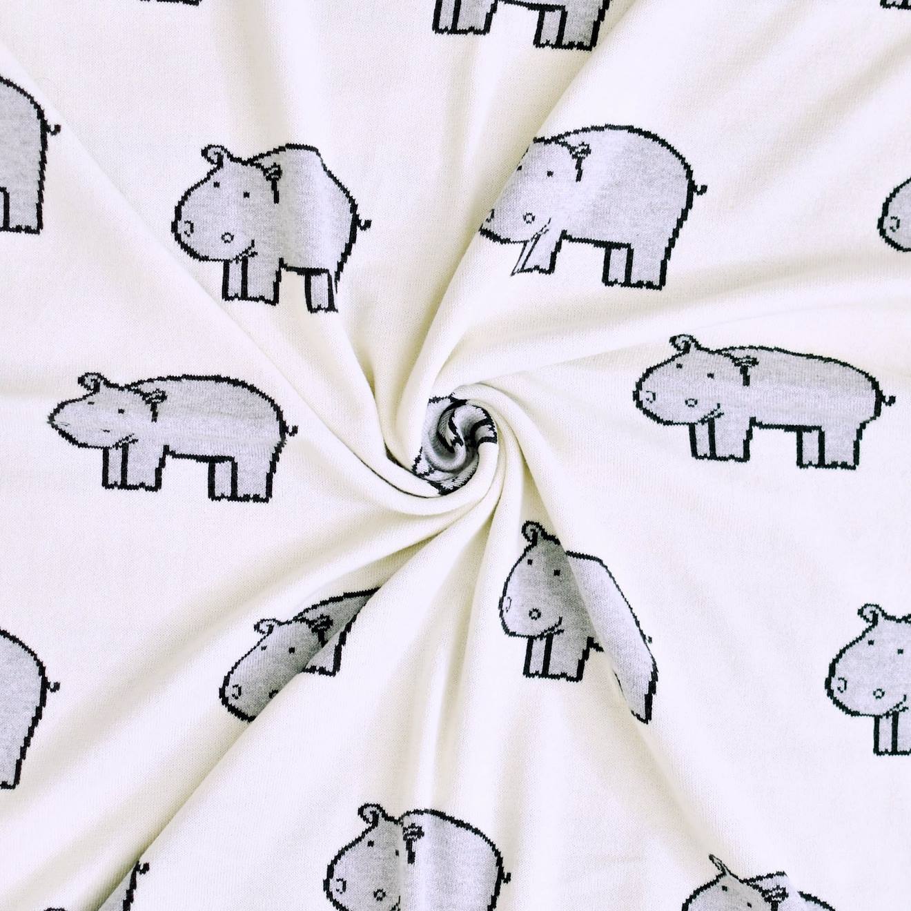 Couverture En Coton Bio Gots Écru, Hippo