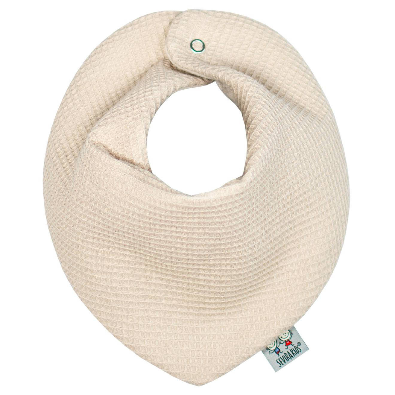 Bavoir Bandana En Nid D'abeille Beige
