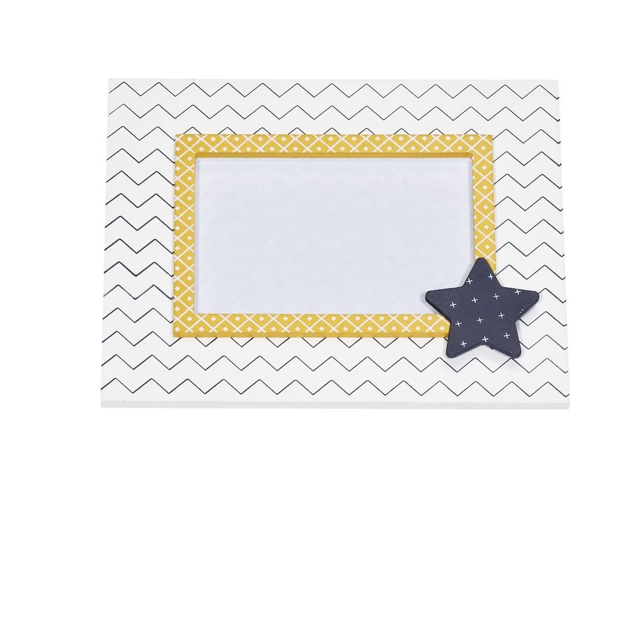 Cadre Photo Chevrons En Mdf Blanc
